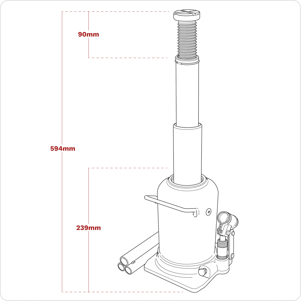 Viking Telescopic Bottle Jack 12 Tonne - Image 2