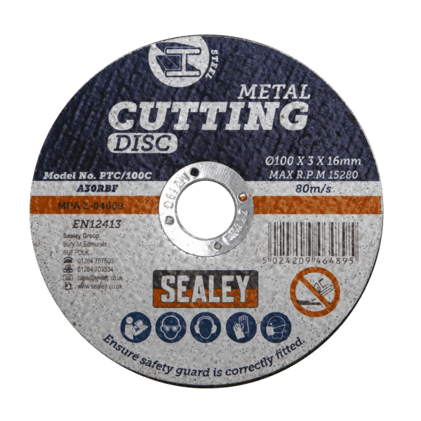 100 x 3mm Cutting Disc 16mm Bore