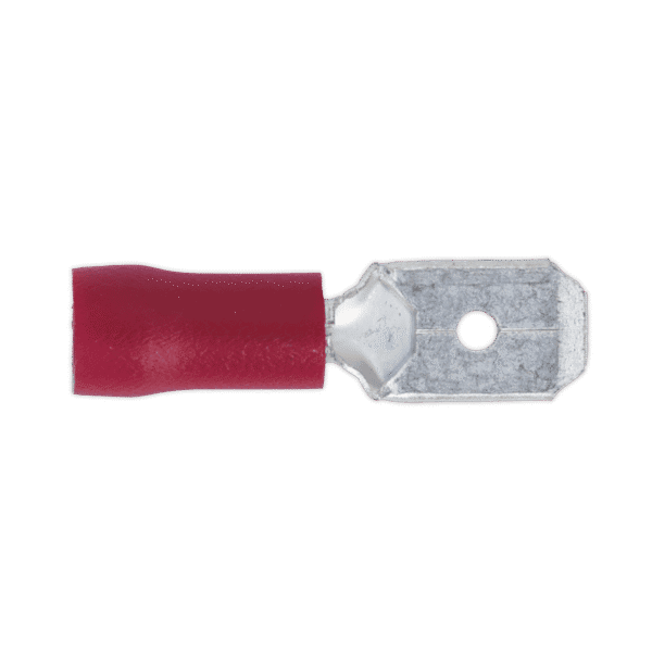 Push-On Male Terminal 6.3mm, Red - Pack of 100