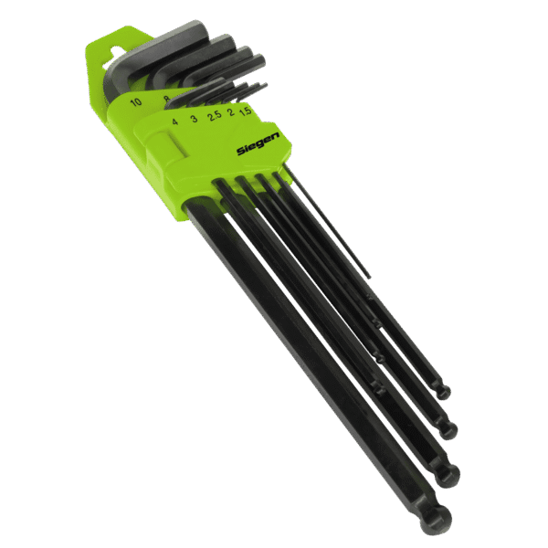Siegen Extra-Long Ball-End Hex Key Set 9pc