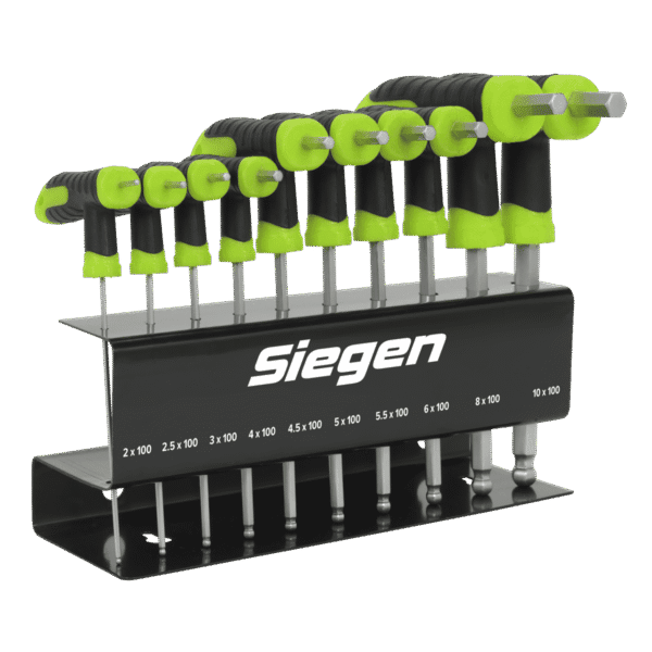 Siegen T-Handle Ball-End Hex Key Set 10pc