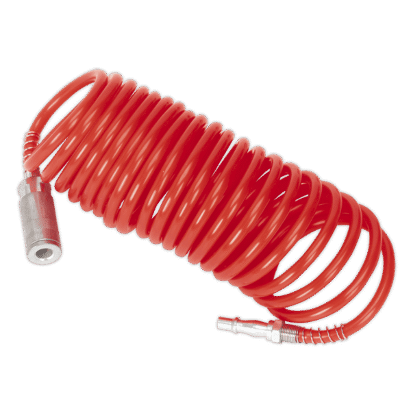 PE Coiled Air Hose with Couplings 5m x 5mm
