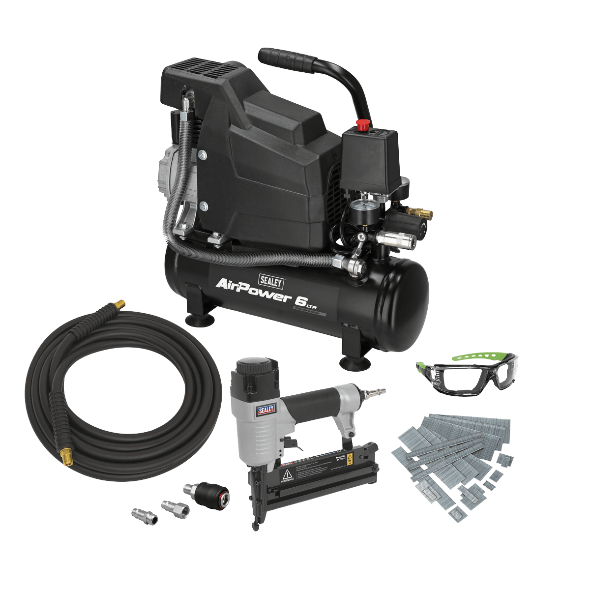 Air Compressor/Air Nail/Staple Gun Kit