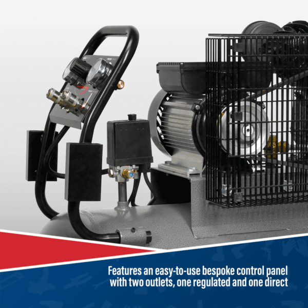 Premier 100L Belt Drive Air Compressor with Front Control Panel 3hp