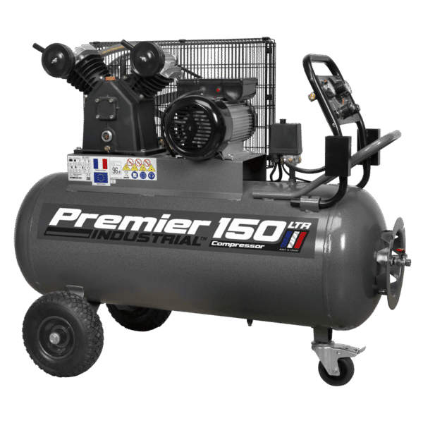 Premier 150L Belt Drive Air Compressor with Front Control Panel 3hp
