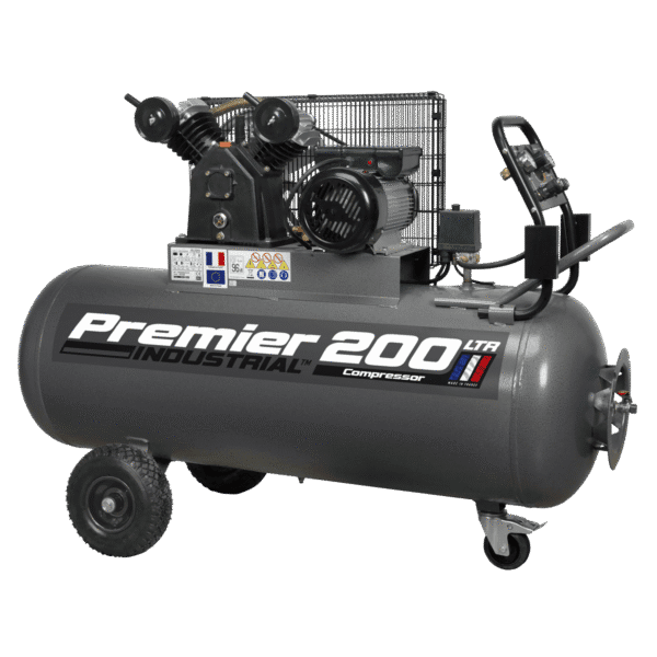 Premier 200L Belt Drive Air Compressor with Front Control Panel 3hp