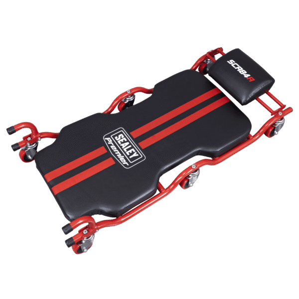 Deluxe Steel Creeper with 6 Wheels & Headrest