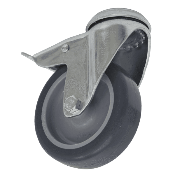 75mm Castor Wheel with Swivel Bolt Hole & Total Lock