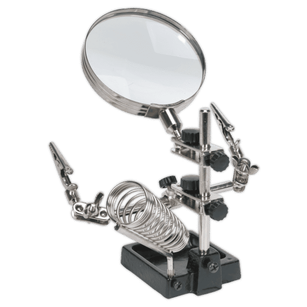 Mini Robot Soldering Stand with Magnifier & Iron Holder