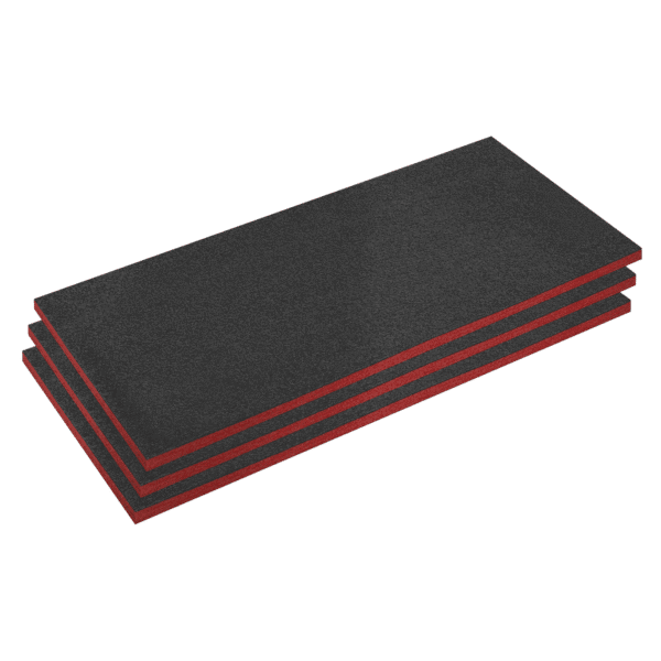 Easy Peel Shadow Foam® 1200 x 550 x 30mm, Red/Black - Pack of 3