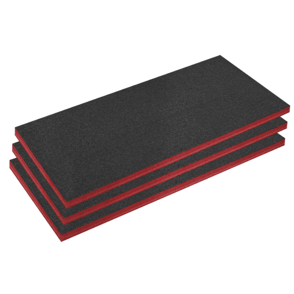 Easy Peel Shadow Foam® 1200 x 550 x 50mm, Red/Black - Pack of 3