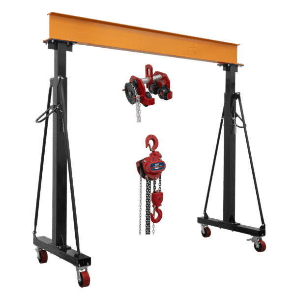 Portable Adjustable Gantry Frame with Geared Trolley & Hoist Combo 3 Tonne