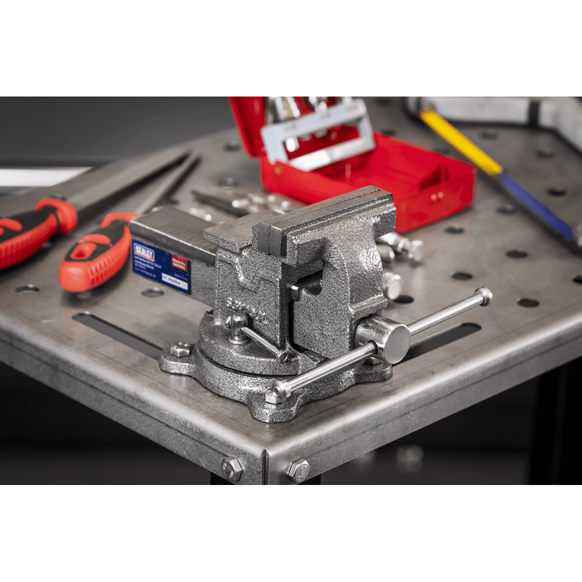 100mm SG Iron Vice with Swivel Base - Image 2