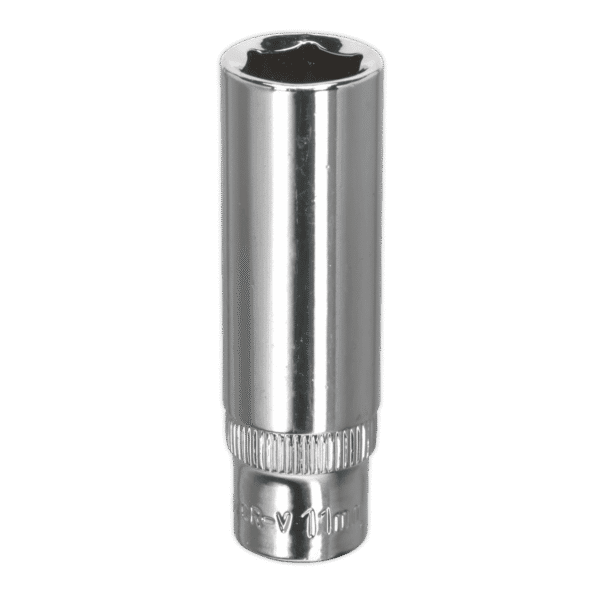 Premier Fully Polished Deep Socket 1/4"Sq Drive 11mm