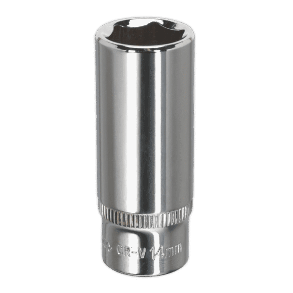 Premier Fully Polished Deep Socket 1/4"Sq Drive 14mm