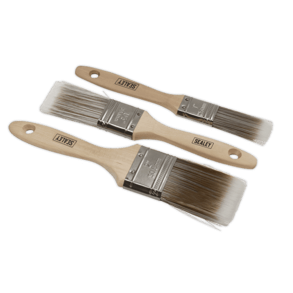 Wooden Handle Paint Brush Set 3pc