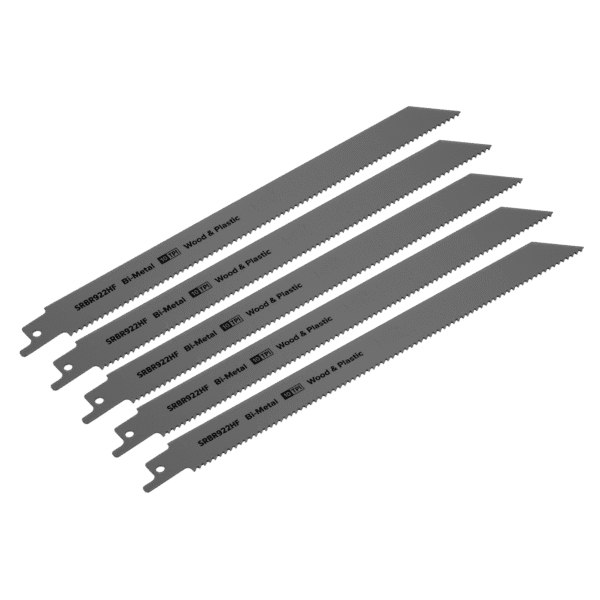 Reciprocating Saw Blade for Wood & Plastics 230mm 10tpi - Pack of 5