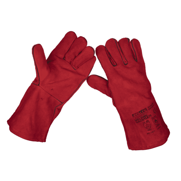 Leather Lined Welding Gauntlets - Pair