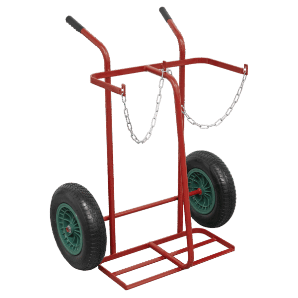 Double Gas Cylinder Trolley with Pneumatic Tyres