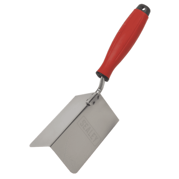 Stainless Steel External Corner Trowel with Rubber Handle 120 x 60mm