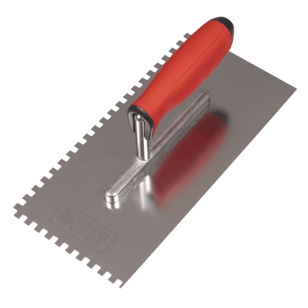 Stainless Steel 6mm Notched Trowel with Rubber Handle 270mm