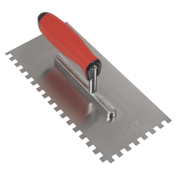 Stainless Steel 8mm Notched Trowel with Rubber Handle 270mm