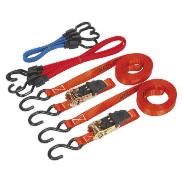 Ratchet Strap & Bungee Cord Set 6pc