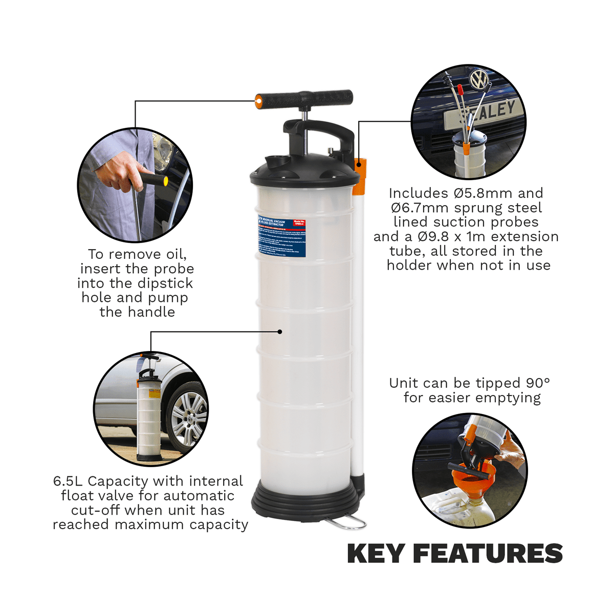 Manual Vacuum Oil & Fluid Extractor Pump 6.5L - Image 7