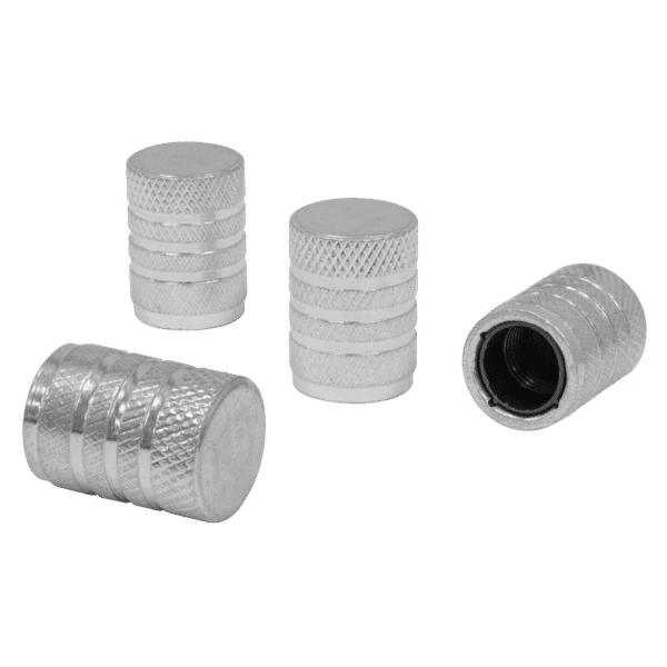 Aluminium Valve Cap 4pc - Silver Anodised