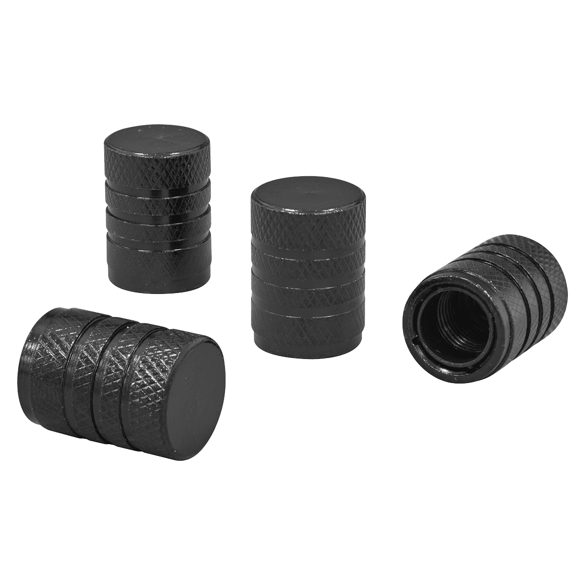 Aluminium Valve Cap 4pc - Black Anodised