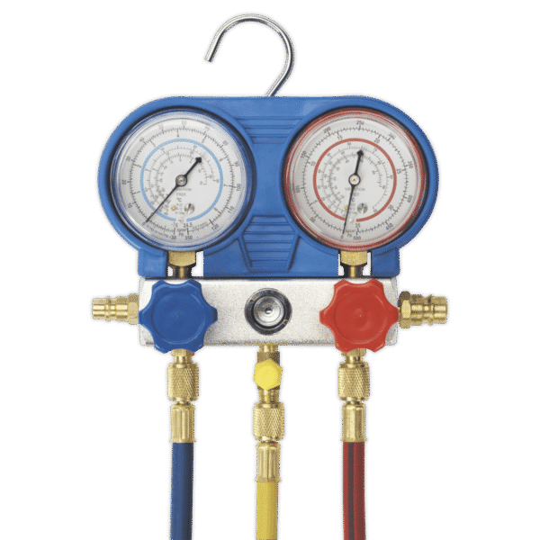 Air Conditioning System Manifold with Sight Glass