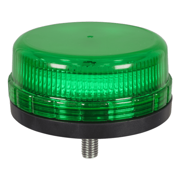 SMD LED Rotating Flashing Warning Beacon with 12mm Bolt Fixing - Green 12/24V