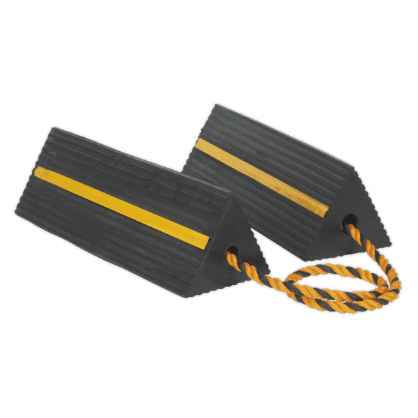 Heavy-Duty Rubber Wheel Chocks - Pair
