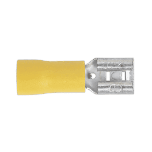 Push-On Female Terminal 6.3mm, Yellow - Pack of 100