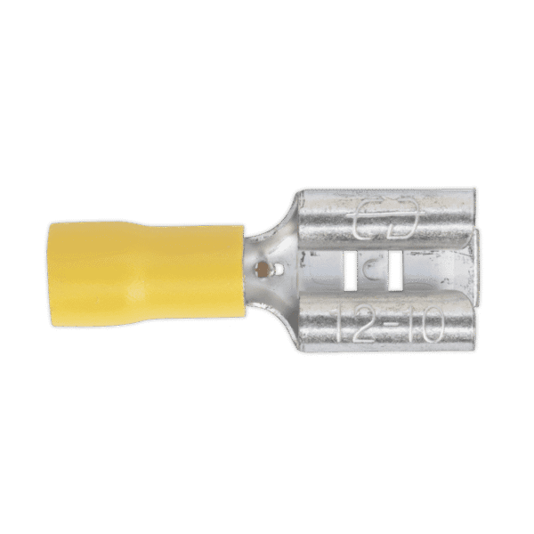 Push-On Female Terminal 9.5mm, Yellow - Pack of 100