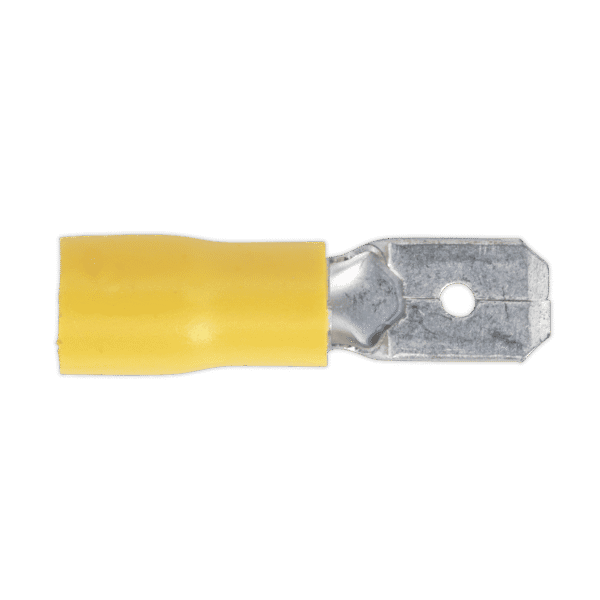 Push-On Male Terminal 6.3mm, Yellow - Pack of 100