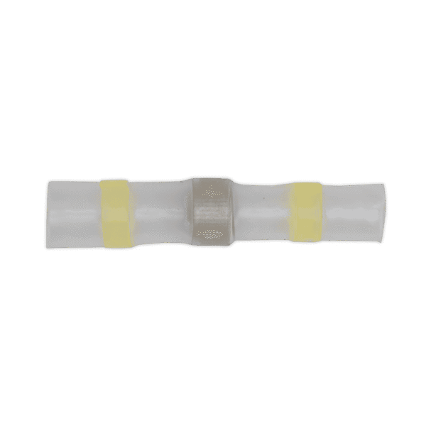 Heat Shrink Butt Connector Solder Terminal 12-10 AWG, Yellow - Pack of 25