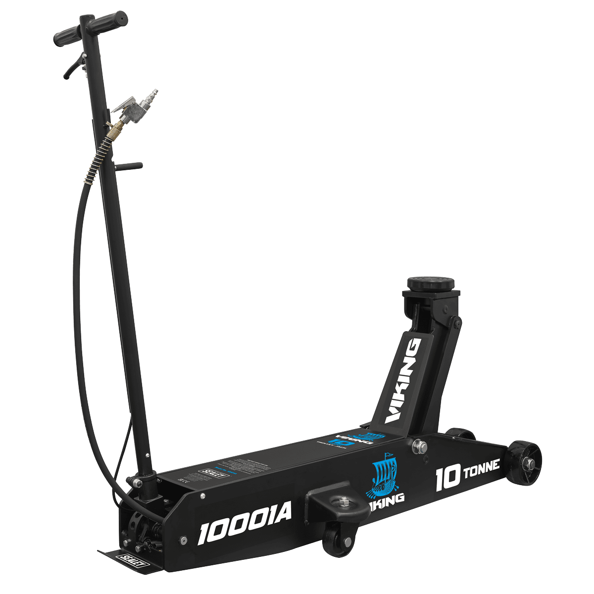 Viking Professional Long Reach Air/Manual Operation Trolley Jack with Rocket Lift 10 Tonne - Image 3