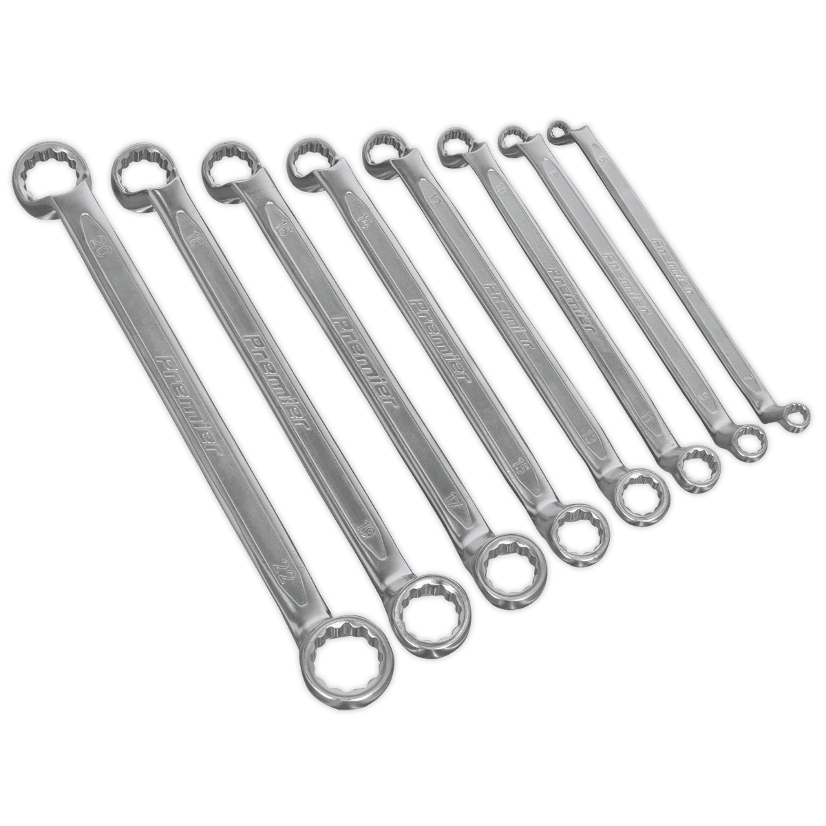 Premier Offset Double End Ring Spanner Set 8pc