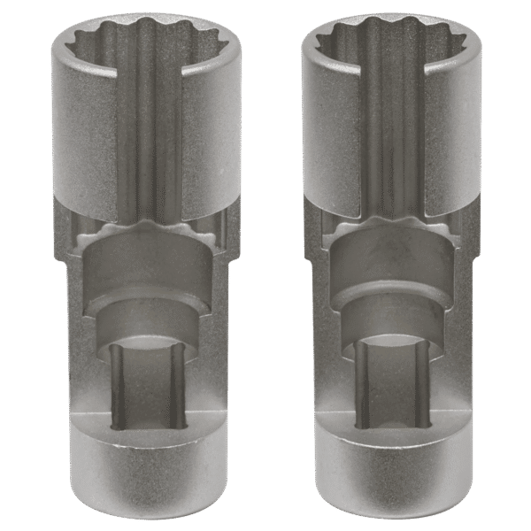 Slim Profile Diesel Piezo Injector Pipe Sockets 3/8"Sq Drive 17 & 18mm 2pc