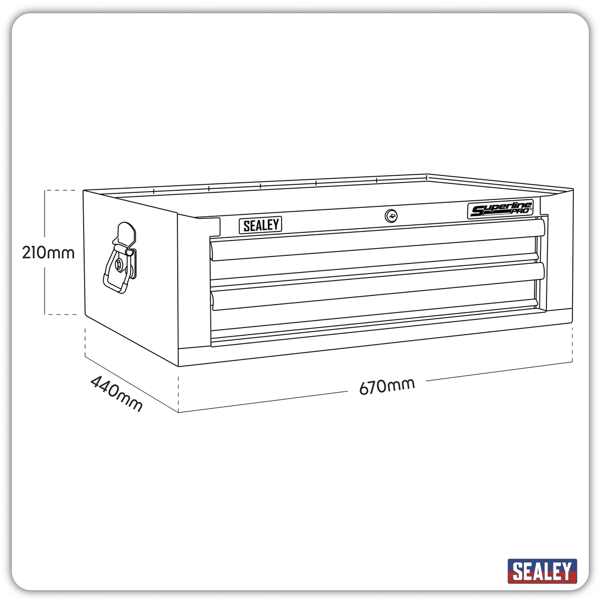 Superline PRO® Mid-Box Tool Chest 2 Drawer - Khaki - Image 14