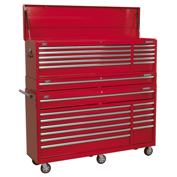 Topchest, Mid-Box Tool Chest & Rollcab Combination 23 Drawer with Ball-Bearing Slides - Red