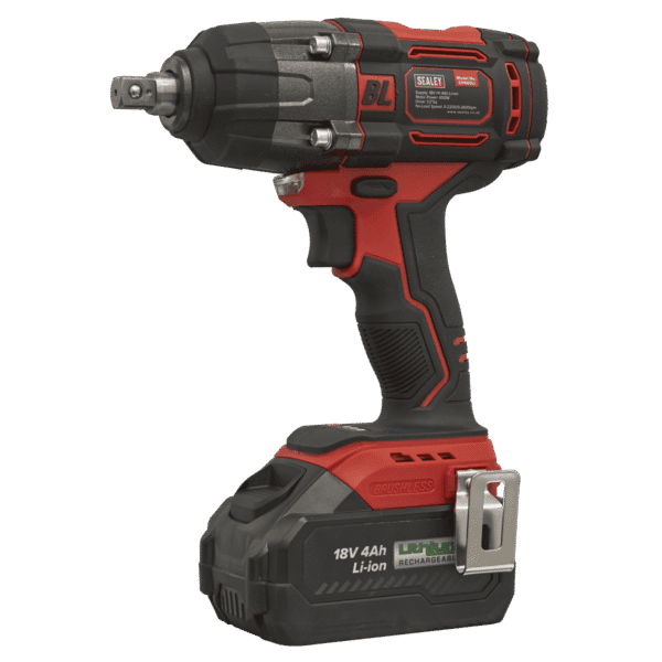 1/2"Sq Drive Cordless Brushless Impact Wrench 18V 4Ah