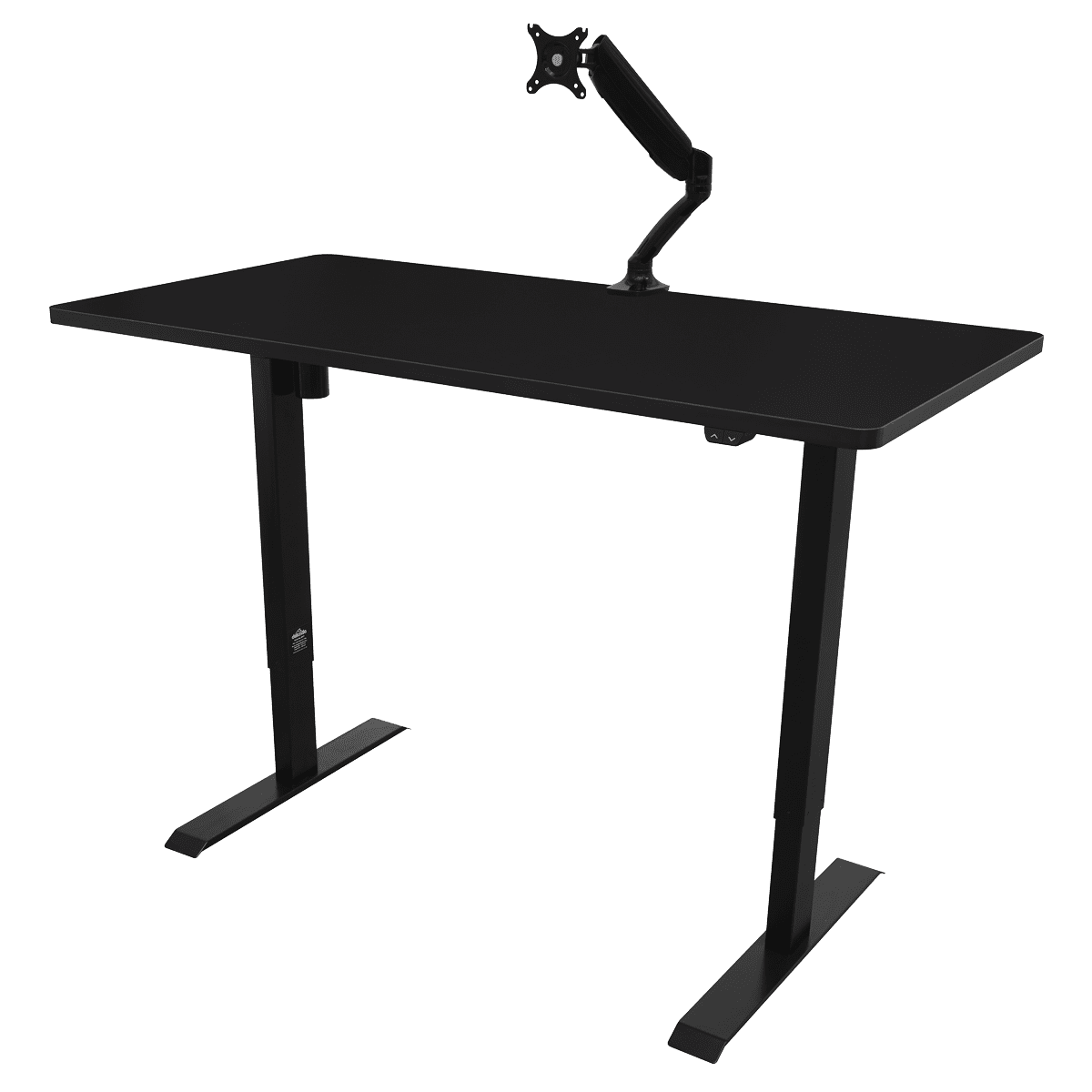 Dellonda Single Motor Ultra-Quiet Adjustable-Height Electric Sit/Stand Desk - Black Desktop - Image 2