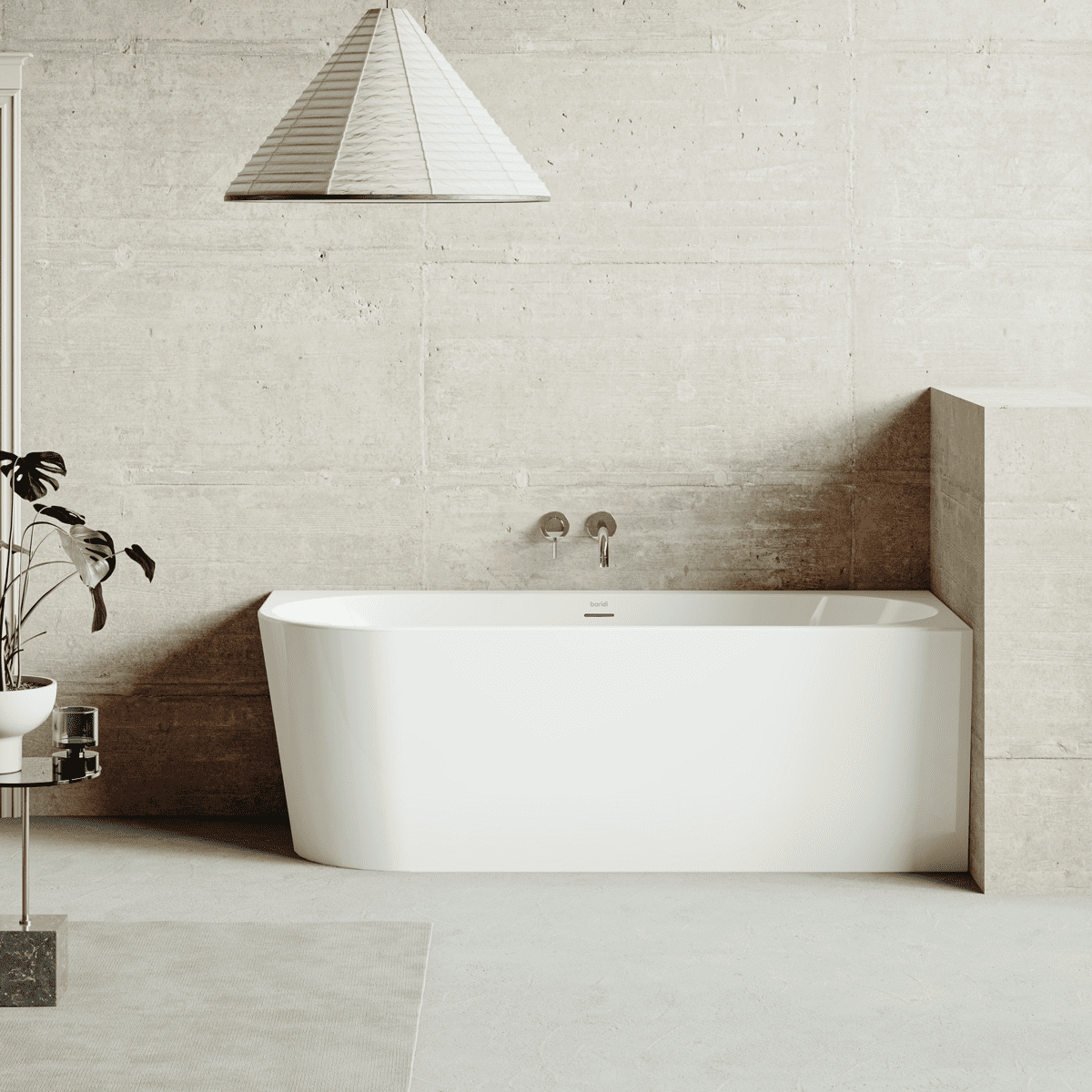 Baridi Right-Hand Corner Slim Rim Bath with Overflow System 150cm – Gloss White - Image 7