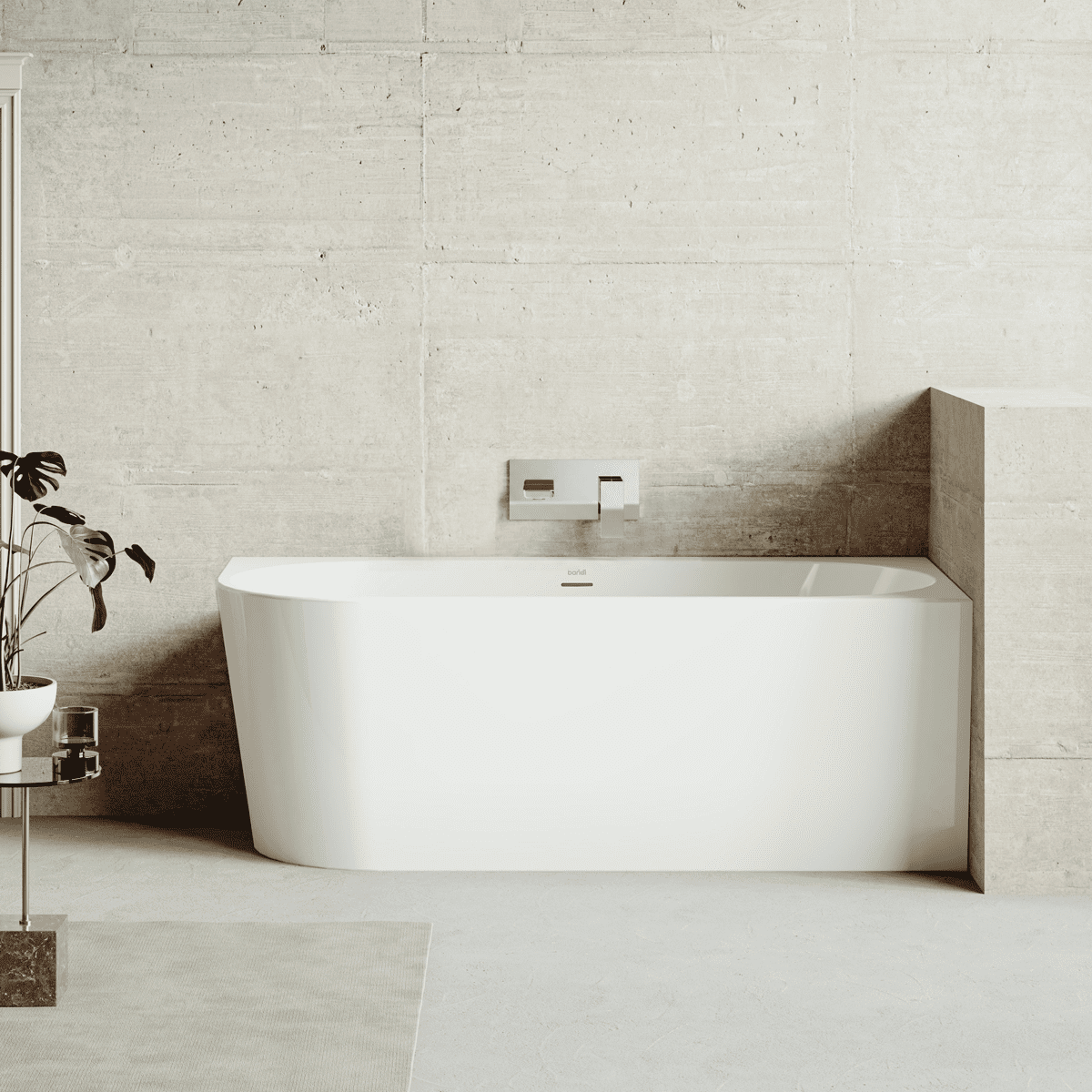 Baridi Right-Hand Corner Slim Rim Bath with Overflow System 170cm – Gloss White - Image 2