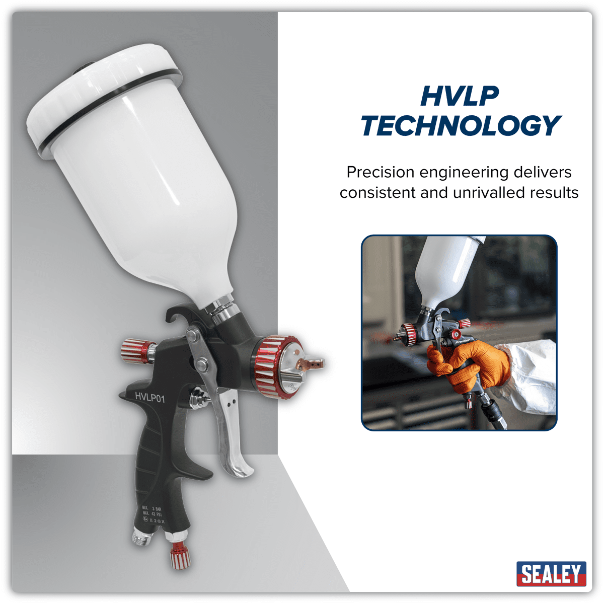 Premier Professional HVLP Gravity Feed Spray Gun 1.3mm Set-Up - Image 7