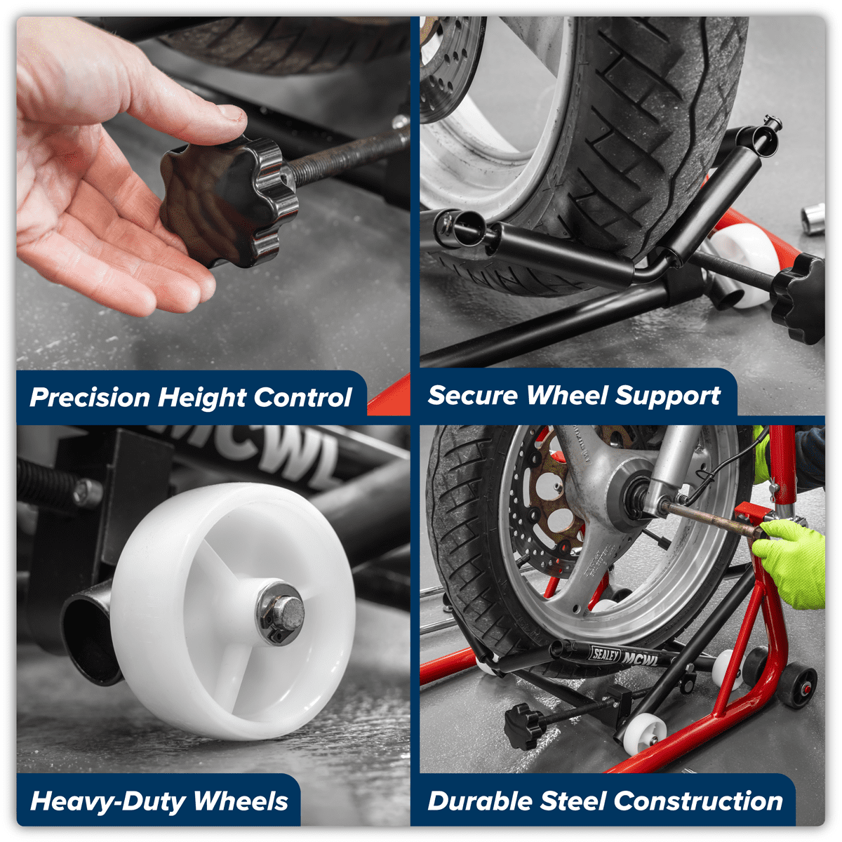 Motorcycle Wheel Adjustable Support with Rollers - Image 6