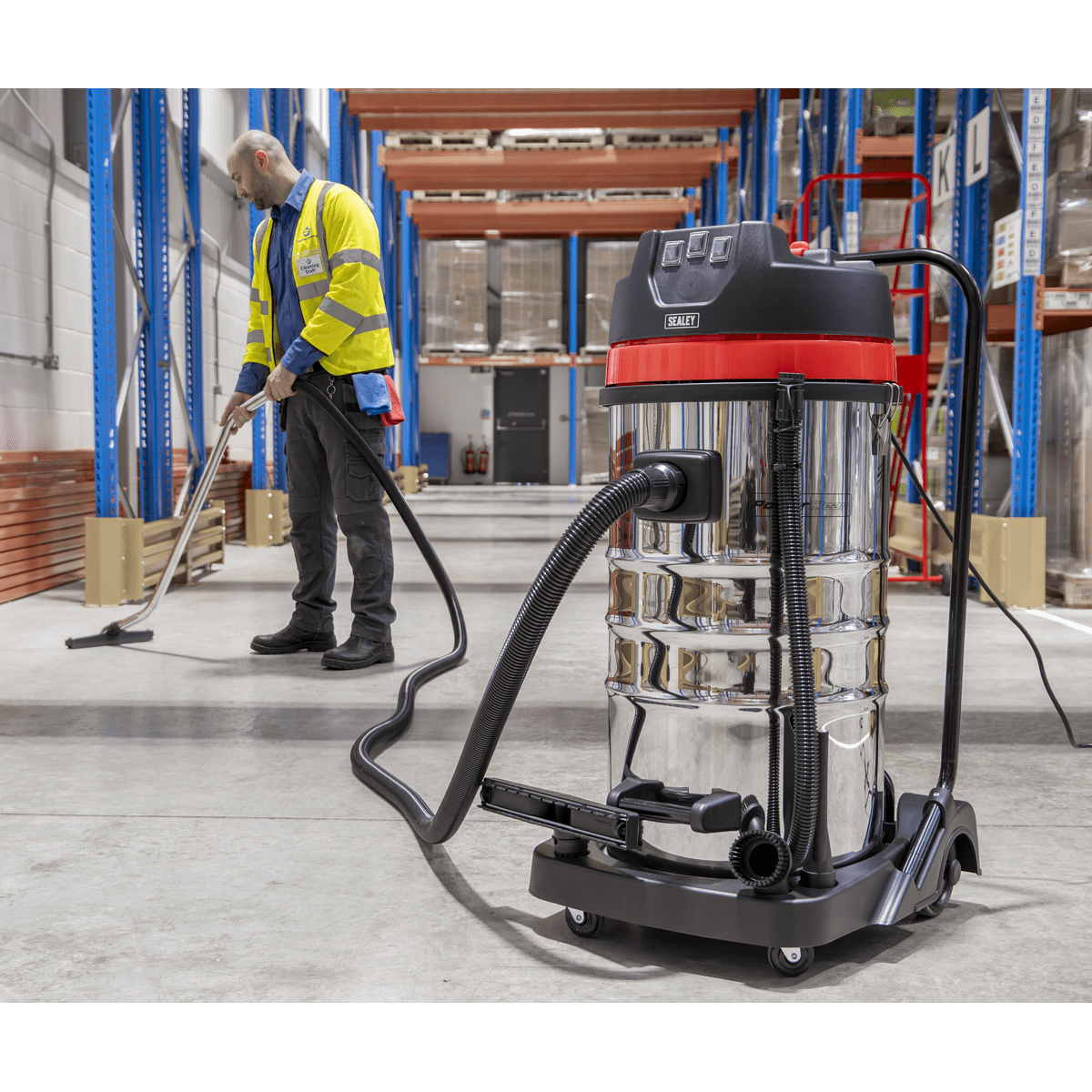 100L Vacuum Cleaner Wet & Dry with Stainless Steel Drum 3000W/230V - Image 4