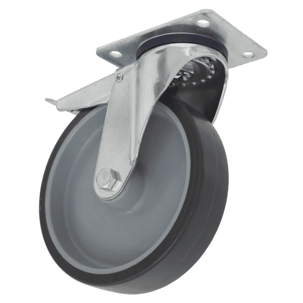 100mm Castor Wheel with Swivel Plate & Total Lock